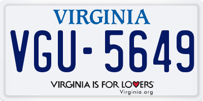 VA license plate VGU5649