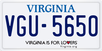 VA license plate VGU5650