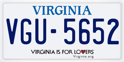 VA license plate VGU5652