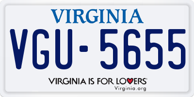 VA license plate VGU5655