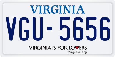 VA license plate VGU5656