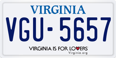 VA license plate VGU5657