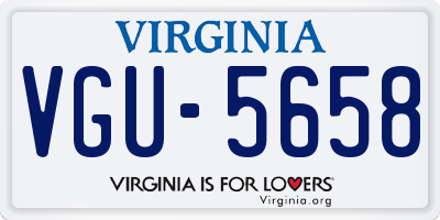 VA license plate VGU5658