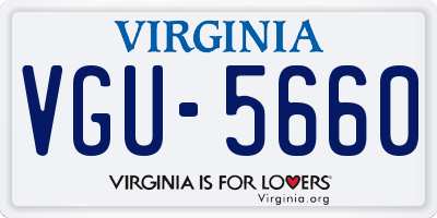 VA license plate VGU5660