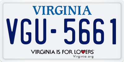 VA license plate VGU5661