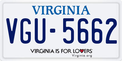VA license plate VGU5662