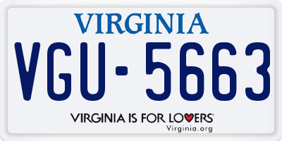 VA license plate VGU5663