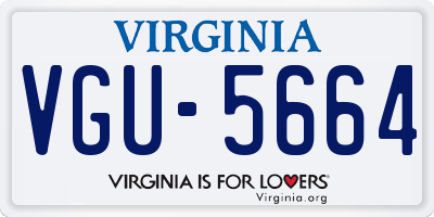 VA license plate VGU5664