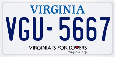 VA license plate VGU5667
