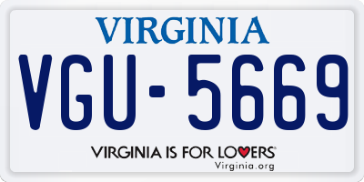 VA license plate VGU5669