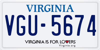 VA license plate VGU5674