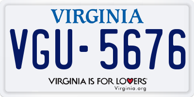VA license plate VGU5676