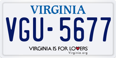 VA license plate VGU5677