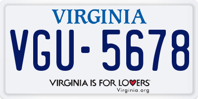 VA license plate VGU5678