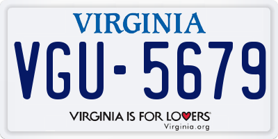 VA license plate VGU5679