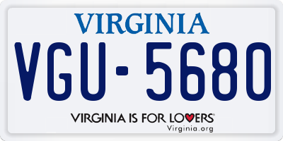 VA license plate VGU5680