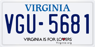 VA license plate VGU5681