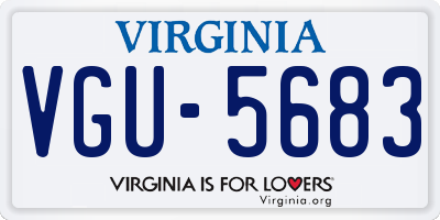 VA license plate VGU5683