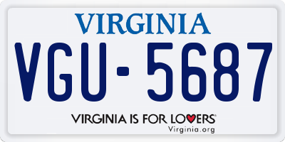 VA license plate VGU5687