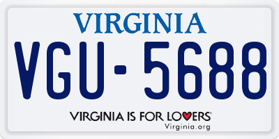 VA license plate VGU5688