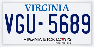 VA license plate VGU5689