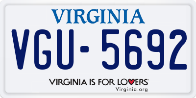 VA license plate VGU5692