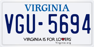 VA license plate VGU5694