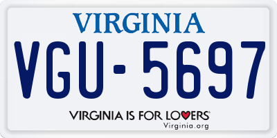 VA license plate VGU5697