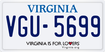 VA license plate VGU5699