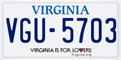 VA license plate VGU5703
