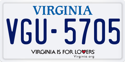 VA license plate VGU5705