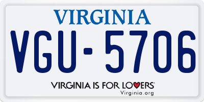 VA license plate VGU5706