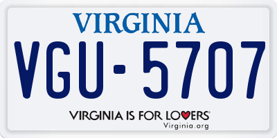 VA license plate VGU5707