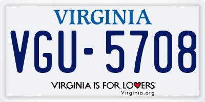 VA license plate VGU5708