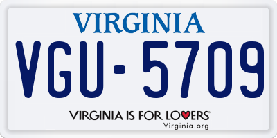 VA license plate VGU5709