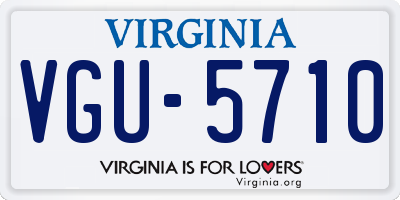 VA license plate VGU5710