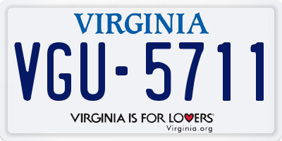 VA license plate VGU5711