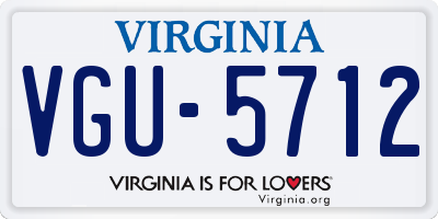 VA license plate VGU5712