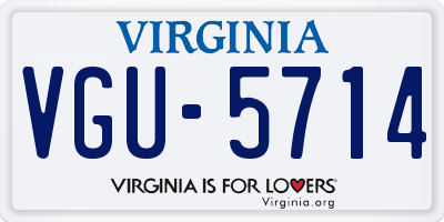 VA license plate VGU5714
