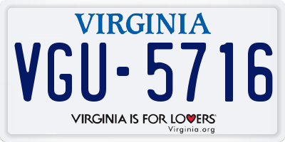 VA license plate VGU5716