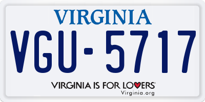 VA license plate VGU5717