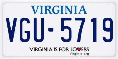 VA license plate VGU5719