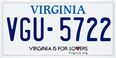 VA license plate VGU5722