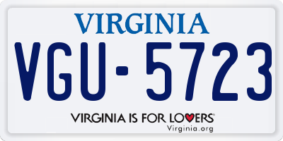 VA license plate VGU5723