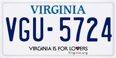 VA license plate VGU5724