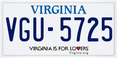 VA license plate VGU5725