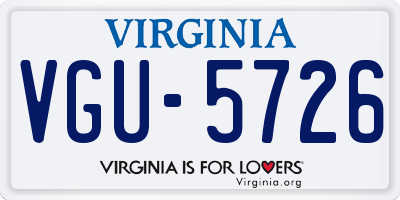VA license plate VGU5726