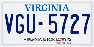VA license plate VGU5727