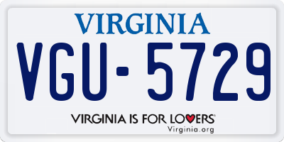 VA license plate VGU5729