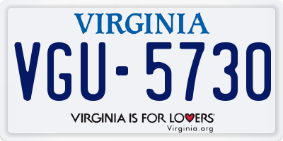 VA license plate VGU5730